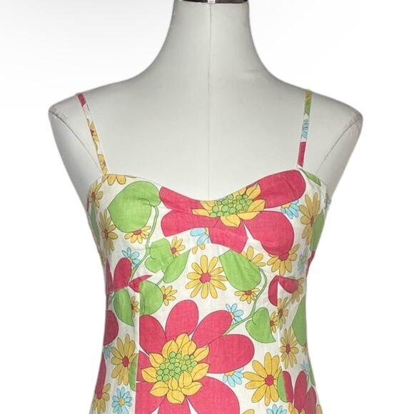 Boden Floral Linen Midi Dress size 8R - Picture 6 of 11